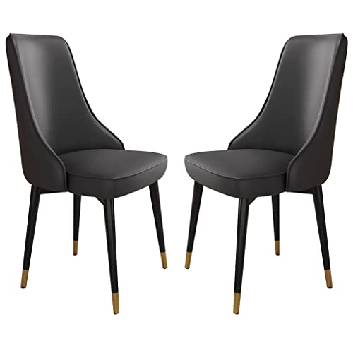 Kunstleder Esszimmerstühle for Küche Und Esszimmer 2er Set Sofastuhl for Schlafzimmer Balkon Mit Beinen Aus Kohlenstoffstahl(Negro,Golden Feet) von BAKULI