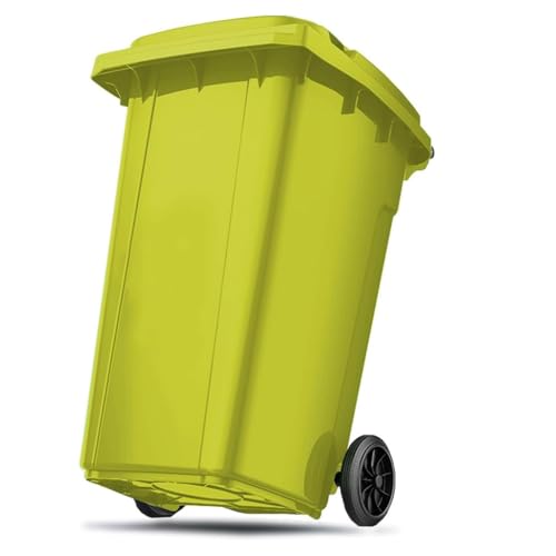 Mülleimer für den Außenbereich, mit Rollen, rutschfester Griff, ideal für Terrassen, Küchen, Aktivitäten im Freien, Gelb, 100 l Mülleimer für den Außenbereich, mit Rollen, rutschfester Griff, ideal für Terrassen, Küchen, Aktivitäten im Freien, Gelb, 100 l von BAKULI
