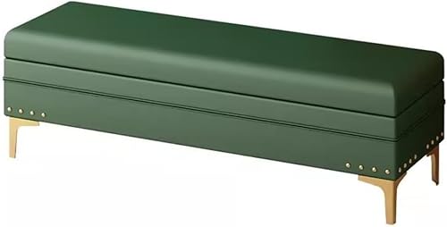 Ottomane Bank Aus Pu Leder Bettende Fenstersitz Schlafzimmer Ottomane Bank Eingangsbereich Stauraum Und Sitzgelegenheiten(Green,80 * 40 * 40Cm) von BAKULI