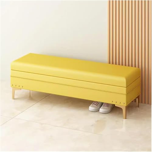 Ottomane Bank Aus Pu Leder Bettende Fenstersitz Schlafzimmer Ottomane Bank Eingangsbereich Stauraum Und Sitzgelegenheiten(Yellow,60 * 40 * 40Cm) von BAKULI