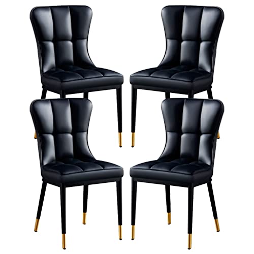 PU Leder Küchen Esszimmerstühle 4er Set Mit Beinen Aus Kohlenstoffstahl for Private Gewerbliche Restaurants(Negro) von BAKULI