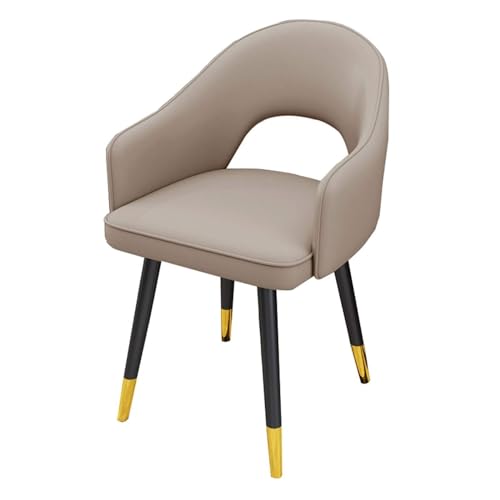 wasserdichte Küchen Esszimmerstühle Leder Beinen Kohlenstoffstahl Moderne Wohnzimmersessel Hoher Rückenlehne Und Gepolsterter Weicher Sitzfläche(Light Gray) von BAKULI