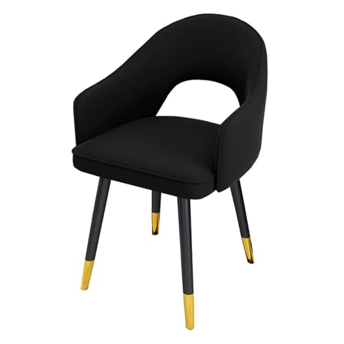 wasserdichte Küchen Esszimmerstühle Leder Beinen Kohlenstoffstahl Moderne Wohnzimmersessel Hoher Rückenlehne Und Gepolsterter Weicher Sitzfläche(Negro) von BAKULI