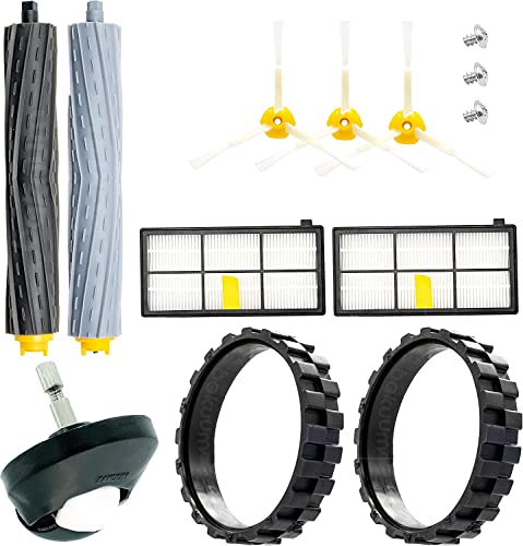 BAKUUM 2er-Pack Reifen + 1 Mittelrad + 3 Bürsten + 2 Rollen + 2 Filter, Ersatzteile für iRobot Roomba Serie 800 und 900, 13 Stück BAKUUM 2er-Pack Reifen + 1 Mittelrad + 3 Bürsten + 2 Rollen + 2 Filter, Ersatzteile für iRobot Roomba Serie 800 und 900, 13 Stück von BAKUUM