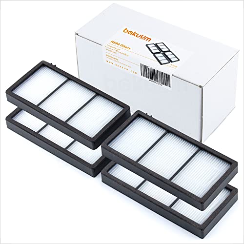 BAKUUM Pack 4 HEPA-Filter Kompatibel mit iRobot Roomba 800 und 900 Serie Zubehörpaket für Roboter-Staubsauger 810, 816, 865, 866, 870, 876, 880, 886, 890, 895, 896, 960, 965, 966, 970, 980, 990, 996 BAKUUM Pack 4 HEPA-Filter Kompatibel mit iRobot Roomba 800 und 900 Serie Zubehörpaket für Roboter-Staubsauger 810, 816, 865, 866, 870, 876, 880, 886, 890, 895, 896, 960, 965, 966, 970, 980, 990, 996 von BAKUUM