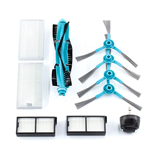BAKUUM Pack x 1 Rad x1 Rolle x4 Seitenbürsten x2 Filterbehälter Solide x2 Filter Flüssigkeit gemischt für Cecotec Conga Series 5090, 6090 und 7090 von BAKUUM