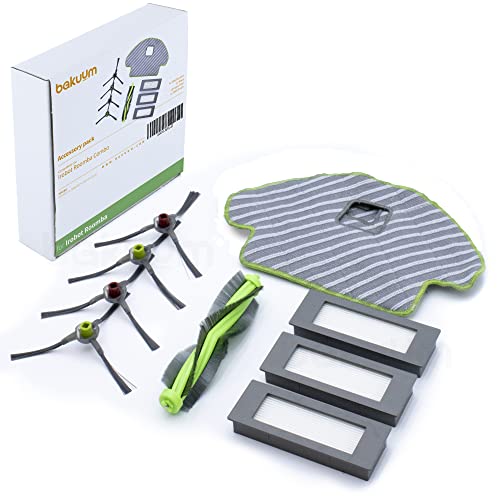 BAKUUM Packung mit 4 Seitenbürsten, 1 Rolle x 1 Mop x 3 HEPA-Filter für iRobot Roomba Combo R1138 / R111840, Ersatzteile und Zubehör für Staubsaugerroboter von BAKUUM