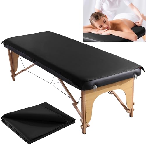BALAPET Lash Bed Sheets Non-Stick Sugaring and Waxing Pad Wipeable and Waterproof PU Leather Massage Table Cover Suitable for Grafting Eyelash Beds Massage Tables,SPA,Beauty (Black) von BALAPET