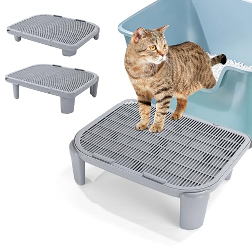 BALAPET Verstellbare Katzenrampe für Katzentoilette - Erhöhte Toilettenrampe mit Filterfunktion - Doppelschichtige Katzentreppe für Kleine & Ältere Katzen von BALAPET