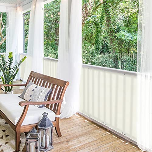 BALCONIO Balkon Sichtschutz wasserabweisend Balkonbespannung Balkonabdeckung für Balkon Terrasse aus Polyester-Weiss-600 x 85 cm BALCONIO Balkon Sichtschutz wasserabweisend Balkonbespannung Balkonabdeckung für Balkon Terrasse aus Polyester-Weiss-600 x 85 cm von BALCONIO