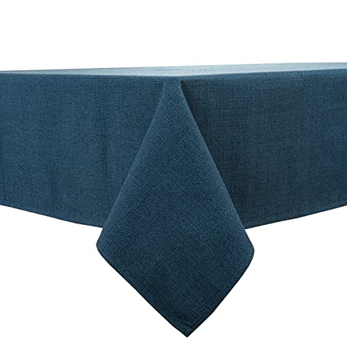 BALCONY & FALCON Tischdecke 120 x 120 cm Eckig Wasserdicht Tischdecke Leinenoptik Tischtuch abwaschbar Tischtuch Leinen Tischläufer Tischwäsche Eckig Marineblau von BALCONY & FALCON