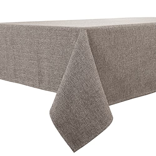 BALCONY & FALCON Tischdecke Leinenoptik Rechteckige Leinen Fleckschutz Pflegeleicht Tischtuch Tischwäsche Eckig für Drinnen, Draußen, Garten, Restaurant und Dekoration Beigebraun-Dicker 140 x 240 cm von BALCONY & FALCON