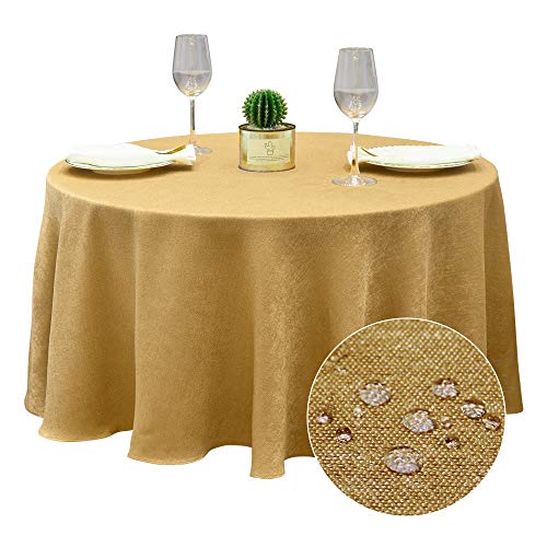 BALCONY & FALCON Tischdecke Rund Tischdecke Abwaschbar 180cm Tischdecke Garten Leinen Tischtuch, Lotuseffekt Tischdecke Gold, Rund 180cm BALCONY & FALCON Tischdecke Rund Tischdecke Abwaschbar 180cm Tischdecke Garten Leinen Tischtuch, Lotuseffekt Tischdecke Gold, Rund 180cm von BALCONY & FALCON
