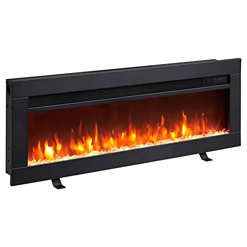 BALDERIA Elektrokamin Agnes 36" | 3in1 Elektrischer Stand-, Wand- oder Einbaukamin mit 3D-Flammeneffekt | Elektro Heizung 1800W | Kamin mit Fernbedienung, Startsteuerung, Timer & Thermostat | Schwarz von BALDERIA