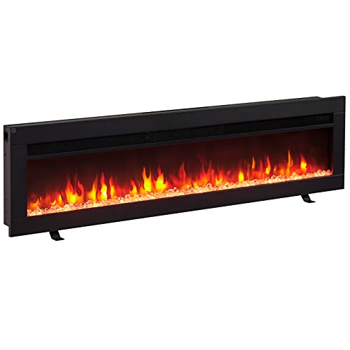 BALDERIA Elektrokamin Agnes 50" | 3in1 Elektrischer Stand-, Wand- oder Einbaukamin mit 3D-Flammeneffekt | Elektro Heizung 1800W | Kamin mit Fernbedienung, Startsteuerung, Timer & Thermostat | Schwarz von BALDERIA