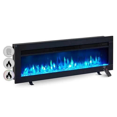 BALDERIA Elektrokamin Agnes 40" | 3in1 Elektrischer Stand-, Wand- oder Einbaukamin mit 3D-Flammeneffekt | Elektro Heizung 1800W | Kamin mit Fernbedienung, Startsteuerung, Timer & Thermostat | Schwarz von BALDERIA
