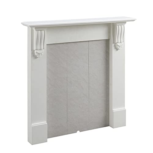 BALDERIA Grace Kamin-Mantel - Edler Standkamin-Sockel in cremeweiß mit Einer hellgrau marmorierten Feuerstellen-Rückwand. BALDERIA Grace Kamin-Mantel - Edler Standkamin-Sockel in cremeweiß mit Einer hellgrau marmorierten Feuerstellen-Rückwand. von BALDERIA