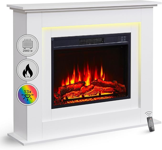 Balderia Elektrokamin Standkamin Finn Heizung 2000 W 3 D Flammeneffekt Kamin W30 B-Ware von BALDERIA