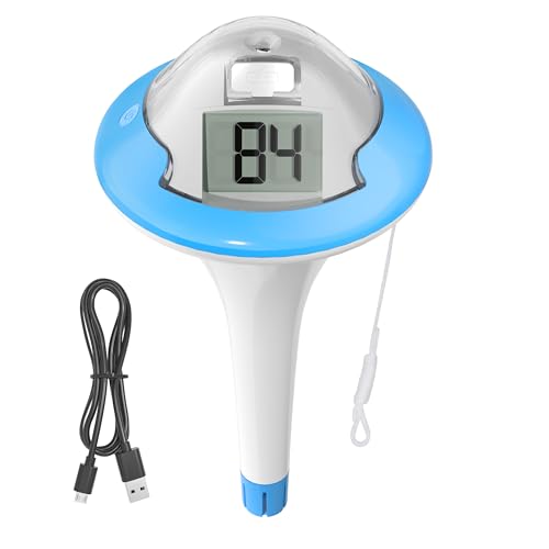 BALDR Pool-Thermometer Schwimmend, IP67 Wasserdicht,Pool-Thermometer, Geeignet für Schwimmbad/Whirlpool/Warmwasserquelle/Aquarium(Blau21) von BALDR