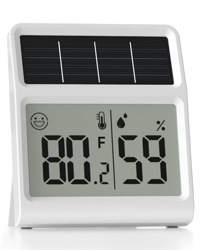BALDR Solar Digital Thermometer Hygrometer, RoomLight Powered Temperature Huimidity Sensor, Black 4pcs BALDR Solar Digital Thermometer Hygrometer, RoomLight Powered Temperature Huimidity Sensor, Black 4pcs von BALDR