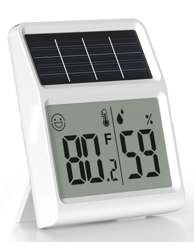 BALDR Solar Digital Thermometer Hygrometer, RoomLight Powered Temperature Huimidity Sensor, White 4pcs BALDR Solar Digital Thermometer Hygrometer, RoomLight Powered Temperature Huimidity Sensor, White 4pcs von BALDR