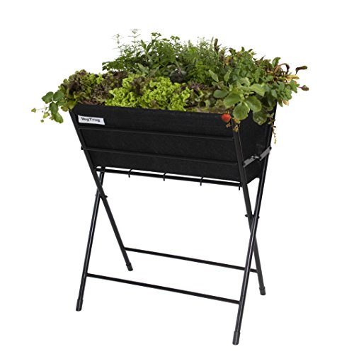 VEGTRUG "Hochbeet" Schwarz, Pflanzbeet, Kräuterbeet, Gemüsebeet für Balkon & Terrasse von BALDUR Garten