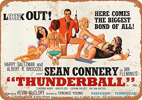 1965 James Bond Thunderball 30,5 x 20,3 cm Retro-Metall-Blechschild – Vintage-Kunst-Poster-Schild von BALEBAMI