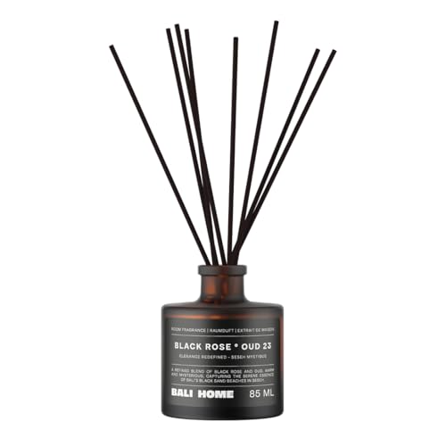 Bali Home Black Rose Oud – Raumduft Stäbchen Diffusor mit schwarzer Rose & Oud Duft – Langanhaltender Raumduft für Zuhause – 85 ml von BALI HOME by Hank Ge