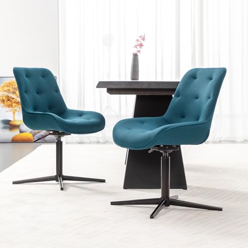 BALIAA Küchenstühle 2er Set, Esszimmerstühle Drehbar, Polsterstuhl Esszimmer aus Atmungsaktives Netzgewebe mit Metallbeinen, Essstühle Blaugrün BALIAA Küchenstühle 2er Set, Esszimmerstühle Drehbar, Polsterstuhl Esszimmer aus Atmungsaktives Netzgewebe mit Metallbeinen, Essstühle Blaugrün von BALIAA