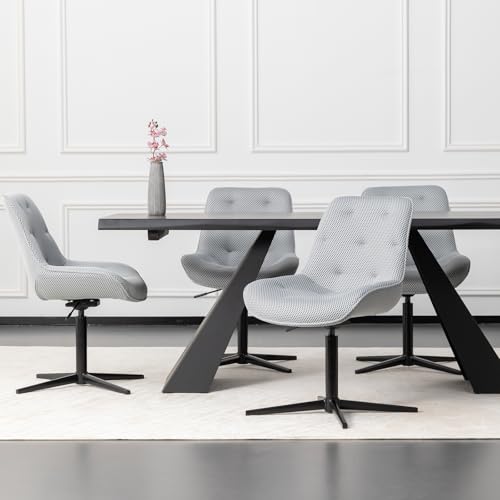 BALIAA Küchenstühle 4er Set, Esszimmerstühle Drehbar, Polsterstuhl Esszimmer aus Atmungsaktives Netzgewebe mit Metallbeinen, 4er Set Stühle Grau BALIAA Küchenstühle 4er Set, Esszimmerstühle Drehbar, Polsterstuhl Esszimmer aus Atmungsaktives Netzgewebe mit Metallbeinen, 4er Set Stühle Grau von BALIAA