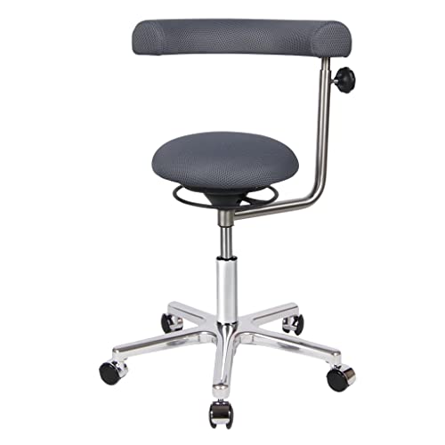 BALIMO Office - Bewegungsstuhl - Sitztrainer - ergonomischer Sitzhocker - Hocker mit Schwingeffekt - Rücken Trainer - Bürostuhl - Gestell Chrom (Dunkelgrau) von BALIMO