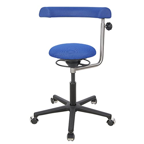 BALIMO Office - Bewegungsstuhl - Sitztrainer - ergonomischer Sitzhocker - Hocker mit Schwingeffekt - Rücken Trainer - Bürostuhl - Gestell Schwarz (Blau) von BALIMO