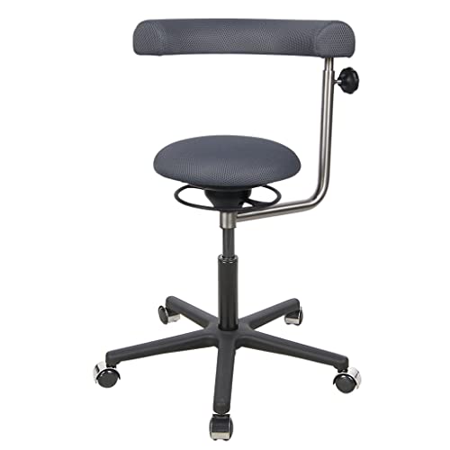 BALIMO Office - Bürostuhl - ergonomischer Sitzhocker - Rücken-Trainer - Sitztrainer - Bewegungshocker - Bewegungsstuhl - Hocker mit frei beweglicher Sitzfläche - Gestell schwarz (Dunkelgrau) von BALIMO