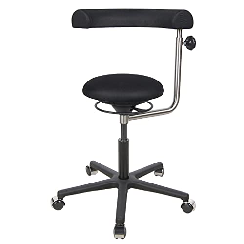 BALIMO Office - Bürostuhl - ergonomischer Sitzhocker - Rücken-Trainer - Sitztrainer - Bewegungshocker - Bewegungsstuhl - Hocker mit frei beweglicher Sitzfläche - Gestell (Schwarz) von BALIMO