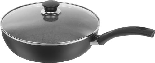 Ballarini Bologna Granitium Schmorpfanne 28 cm mit Glasdeckel 9N3K-D.28 aus Aluminium mit Granitium-Antihaftbeschichtung induktionsgeeignet Temperaturkontrolle Made in Italy von BALLARINI