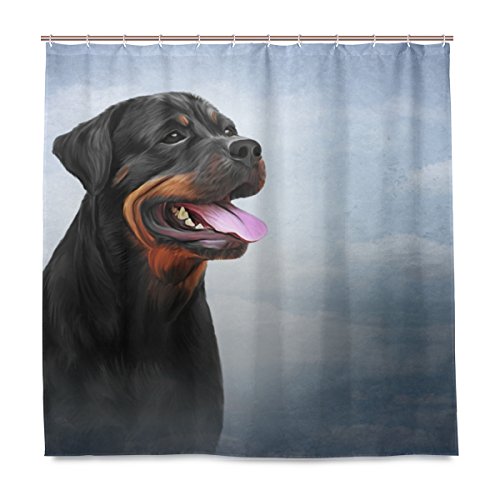 BALLI Vintage Rottweiler Hund Duschvorhang 183 x 183 cm Polyester wasserdicht mit 12 Haken für Badezimmer BALLI Vintage Rottweiler Hund Duschvorhang 183 x 183 cm Polyester wasserdicht mit 12 Haken für Badezimmer von BALLI