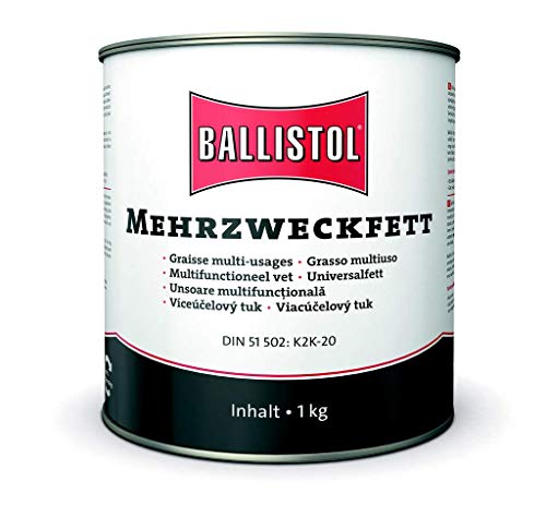 BALLISTOL 25351 Mehrzweckfett 1kg Eimer – Wasserbeständiges Universalfett – Gleitlager-Abdichtung, KFZ-Schmierung von BALLISTOL
