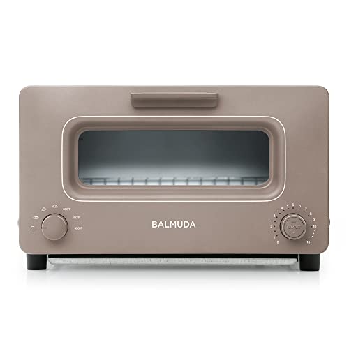 BALMUDA Der Toaster | Dampfofen-Toaster | 5 Kochmodi – Sandwichbrot, handwerkliches Brot, Pizza, Gebäck, Ofen | kompaktes Design | Backform | K01M-CW | Taupe | US-Version von BALMUDA