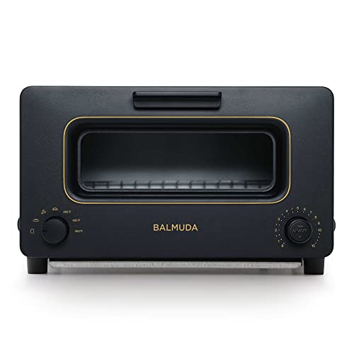 BALMUDA The Toaster | Dampfofen-Toaster | 5 Kochmodi – Sandwichbrot, handwerkliches Brot, Pizza, Gebäck, Ofen | kompaktes Design | Backform | K01M-KG | Schwarz | US-Version von BALMUDA