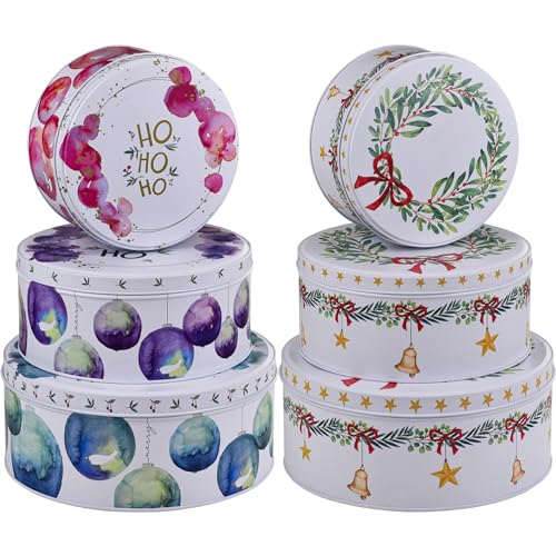 BALOU LIVING 6er Set Keksdose Weihnachten - Weihnachtskeksdosen aus Metall - Weihnachtliche Plätzchendose Blechdose von BALOU LIVING