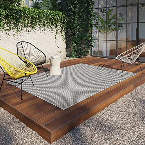 BALTA Outdoor Teppich, Flachwebteppich, ideal für den Außenbereich auf der Terrasse oder für das Wohnzimmer - Schlafzimmer, Maschinengewebt, Juteteppich-Effekt, Polypropylen, 200 x 290 cm, Grau von BALTA