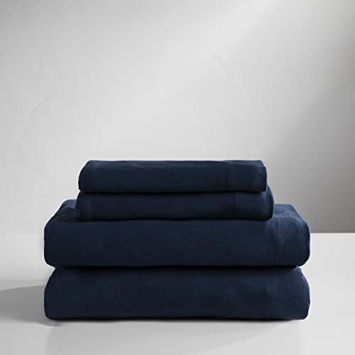 Baltic Linen Jersey-Bettlaken-Set, Cal King Size, Marineblau von BALTIC LINEN