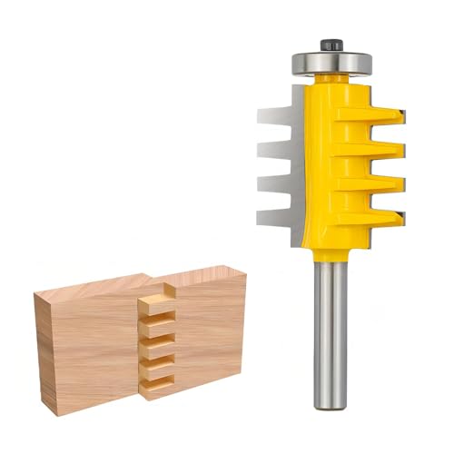 BALUGAEA Fingerfräser, 8mm Schaft, Leimfugenschnitt, 1 Flut, Hartmetall & Kohlenstoffstahl, für MDF, Massivholz, Spanplatten, Sperrholz von BALUGAEA