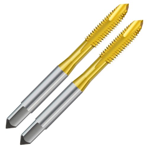 BALUGAEA Gewindebohrer 2 Stück Gewindeschneider M2x0,4 Maschinengewindebohrer HSS Titan Metrisch Gewindeschneider Rechts Gewindeschneid Maschinen Gewinde Bohrer Kann auch als Handgewindebohrer von BALUGAEA
