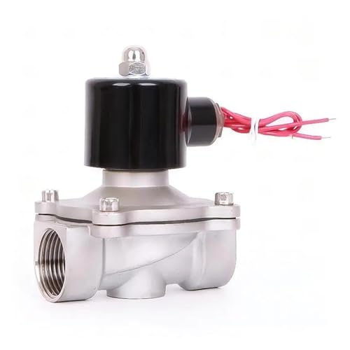 BALYDLUL 1-1/2 ''Edelstahl-Magnetventil 220 V 12 V 24 V Normalerweise geschlossenes direktwirkendes Magnetventil(1-1/2" NPT Thread,DC12) von BALYDLUL