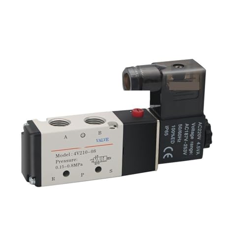 BALYDLUL 1 STÜCKE Zwei Position Fünf Wege-magnetventile 4V210-08 4V21008B 4V21008A DC12V DC24V AC110V AC220V AC24V(4V210-08-A AC220V) von BALYDLUL
