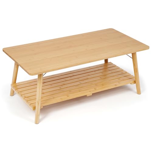 BAM BOO BOX Bambus Couchtisch - Wohnzimmertisch - 98 x 50 x 40 cm Tisch - Couchtisch Holz - Kleiner Tisch - Coffee Table - Sofatisch - Couchtisch Klein - Tisch Klein - Kleiner Couchtisch von BAM BOO BOX