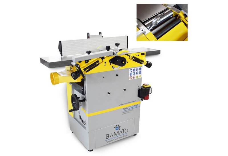 BAMATO Abricht- und Dickenhobelmaschine BHM-250PRO, 2100 in W, Hobelbreite: 250 in mm, (1-tlg), Spiralmesserwelle, Feinjustierung, Hobelmaschine, Hobel von BAMATO