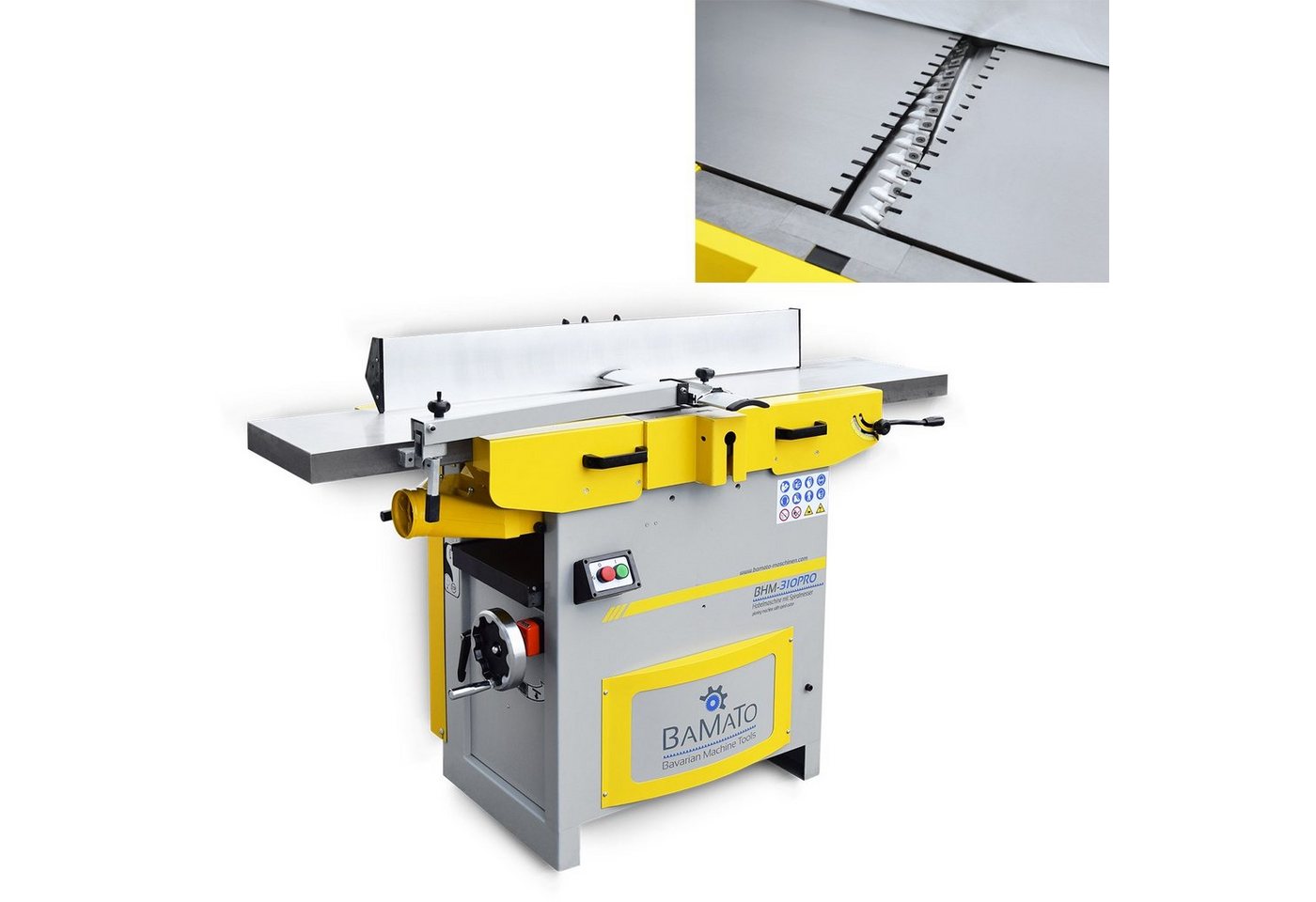 BAMATO Abricht- und Dickenhobelmaschine BHM-310PRO, 4200 in W, Hobelbreite: 300 in mm, (1-tlg), Spiralmesserwelle, Feinjustierung, Hobelmaschine, Hobel von BAMATO