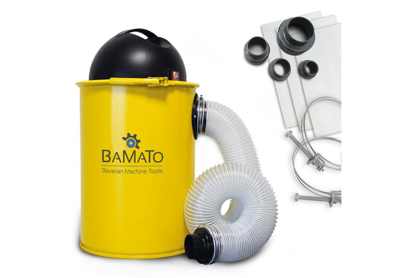 BAMATO Absauganlage AB-110 inkl. Adapterset Absaugung Absaugtonne 183m³/h Filterpatrone, 1100 W, (1-tlg), Späneabsaugung, 50 Liter, Absaugschlauch von BAMATO